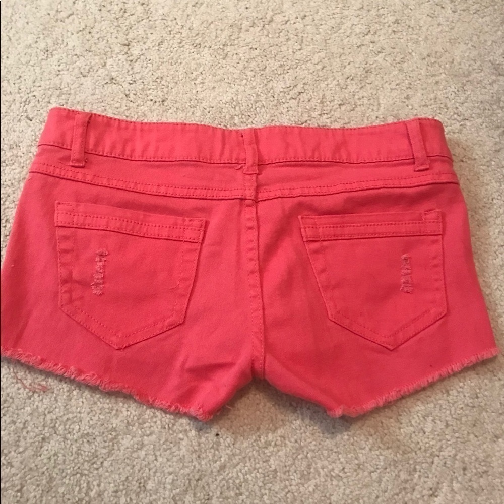 Blue Asphalt Hot Pink Jean Shorts‎ - Picture 2 of 3